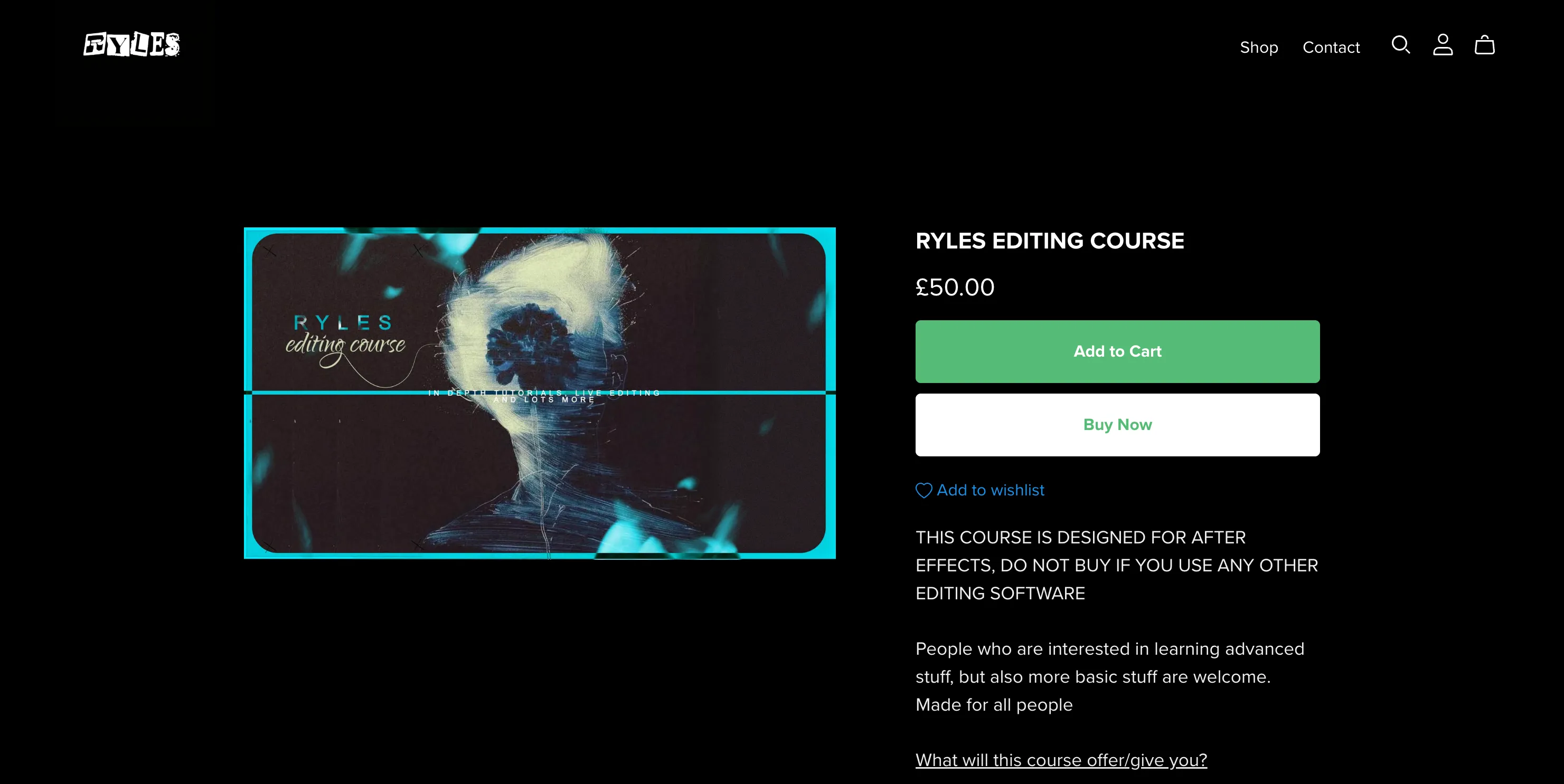 Ryles Editing Course